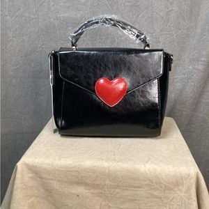 NWT Pink Haley Heart Bag in Black